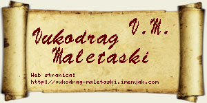 Vukodrag Maletaški vizit kartica